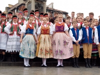 "Czas Poloneza", czyli ZPiT "Chodowiacy" im. A. Siwkiewicz w Święto Konstytucji 3 maja na Placu Zamkowym w Warszawie