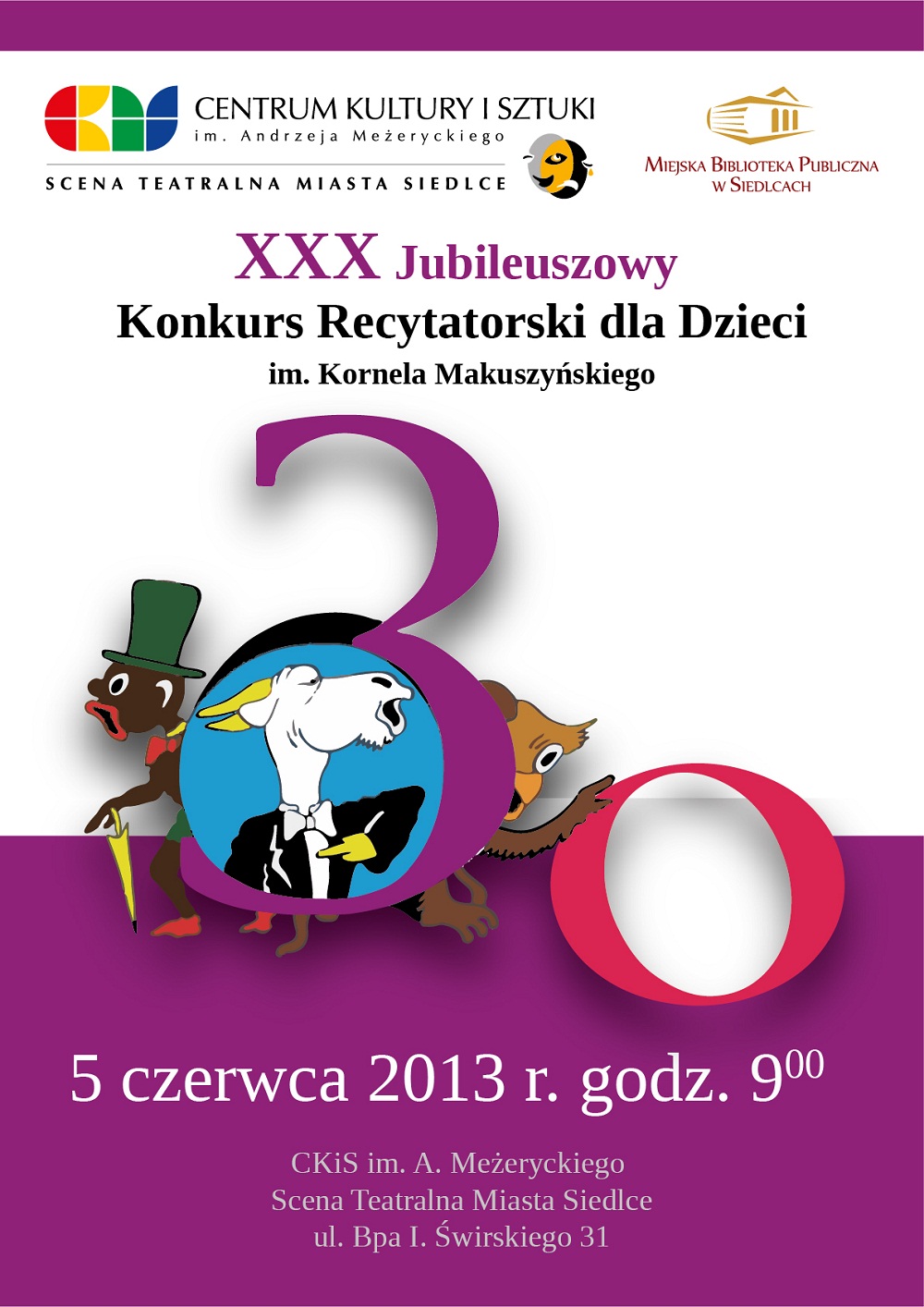 Znamy już laureatów XXX Konkursu Recytatorskiego dla Dzieci im. Kornela Makuszyńskiego