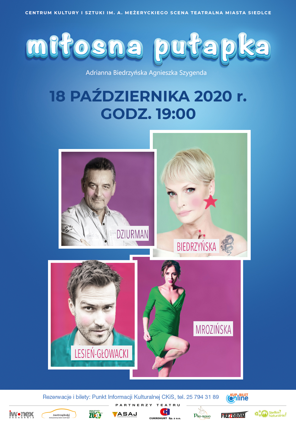 Spektakl "Miłosna pułapka" 18 października na Scenie Teatralnej Miasta Siedlce