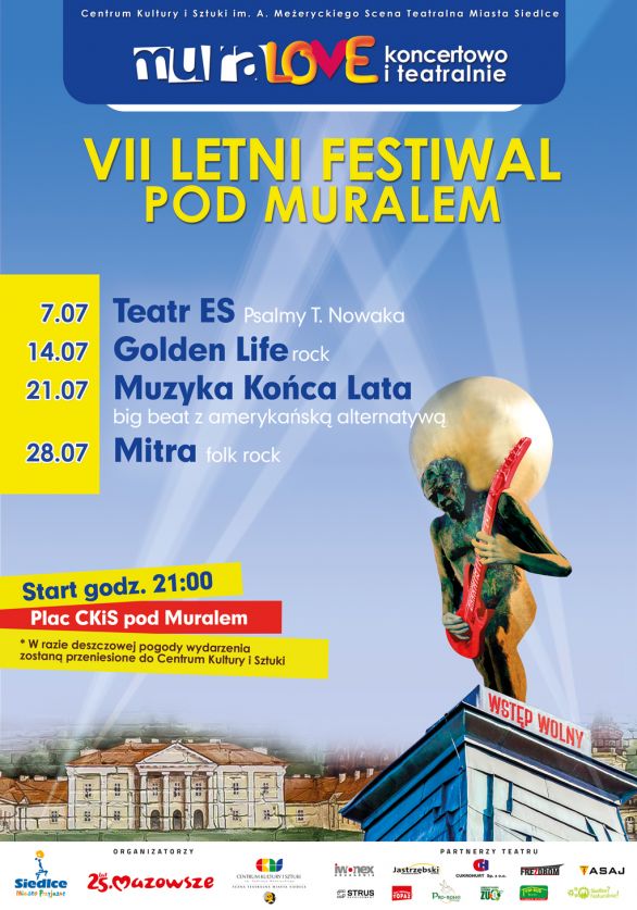 Mitra - VII Letni Festiwal pod Muralem - koncert przeniesiony do CKiS