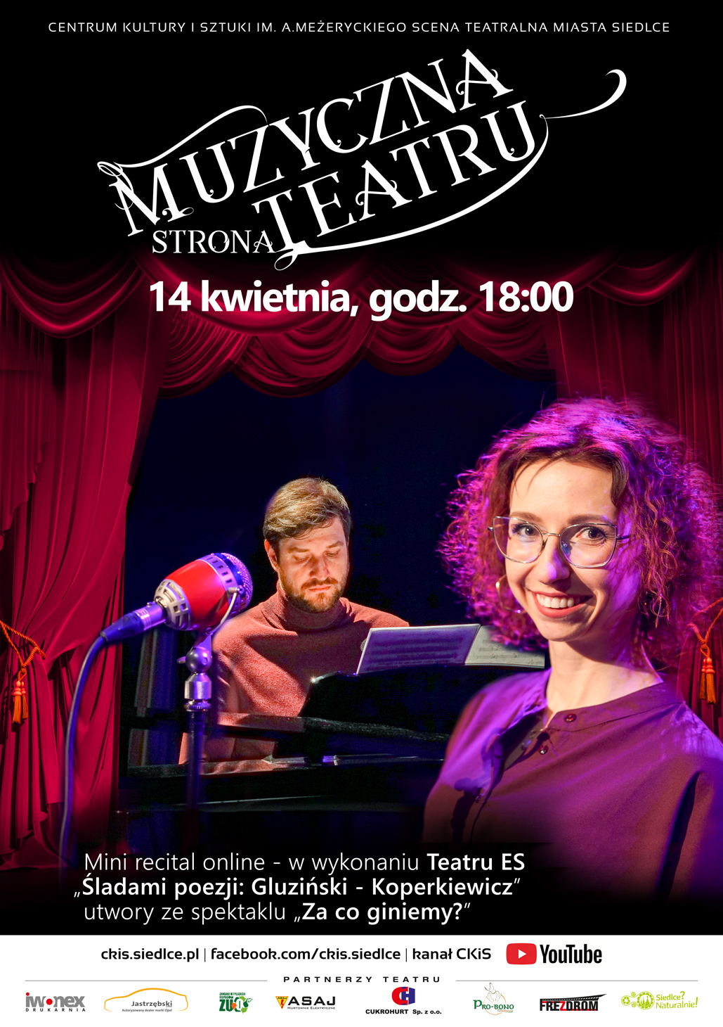 Recital Teatru ES z cyklu "Muzyczna Strona Teatru" już 14 kwietnia na kanale YouTube CKiS