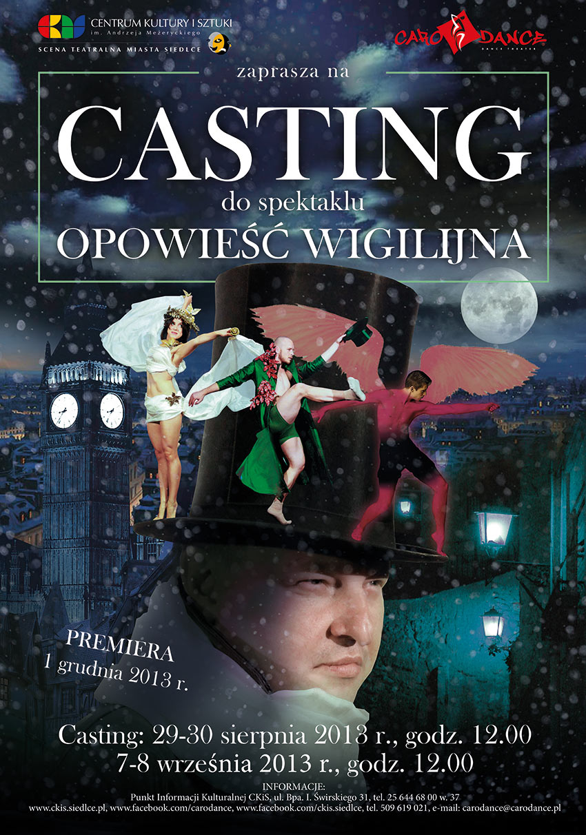  CASTING do spektaklu \"Calineczka\" i \"Opowieść Wigilijna\"