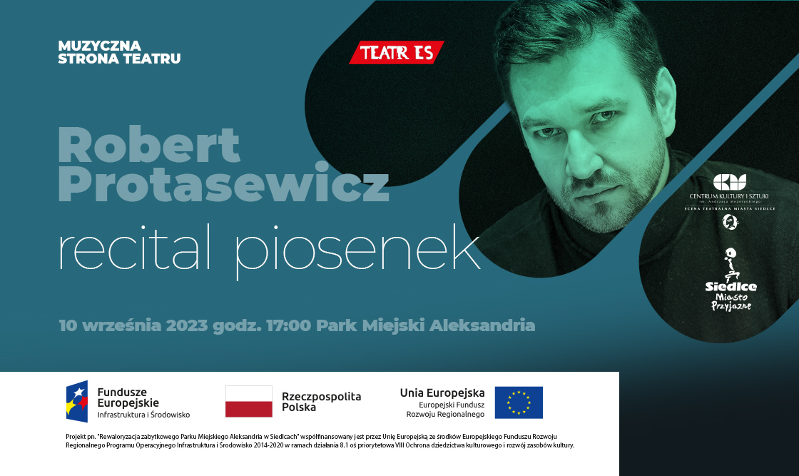 Recital piosenek w wykonaniu Roberta Protasewicza w Parku Miejskim Aleksandria