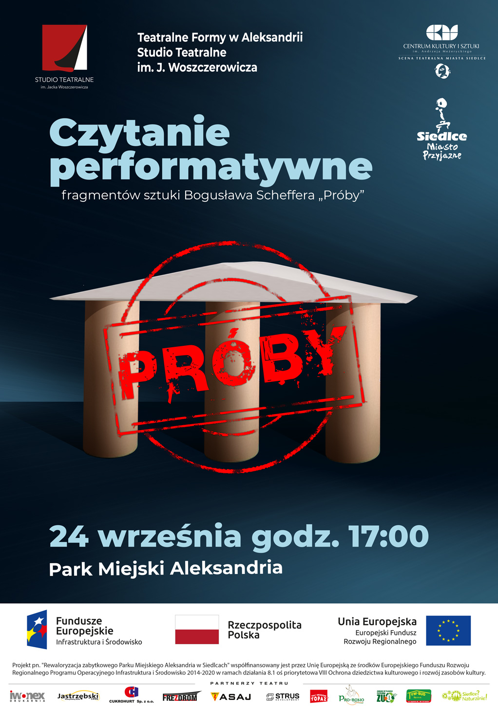 "Próby"  Bogusława Schaeffera - czytanie performatywne w Parku Miejskim Aleksandria