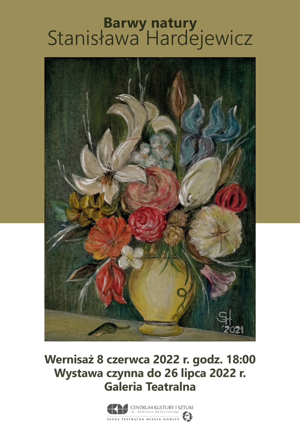Od 8 czerwca w Galerii Teatralnej CKiS oglądać można wystawę malarstwa Stanisławy Hardejewicz pt. "Barwy natury".