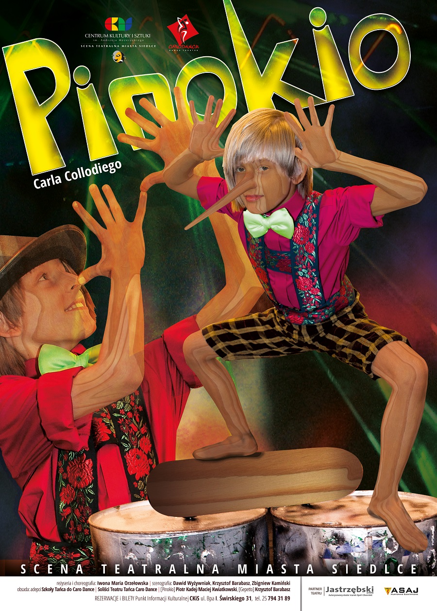 Historia drewnianego pajacyka wciąż cieszy się dużą popularnością! W sprzedaży brak biletów na spektakl "Pinokio" w dniu 18 maja i ostatnie wolne wejściówki na spektakl "Pinokio" w dniu 25 maja.