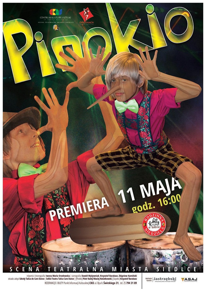 Bajka Carla Collodiego na deskach Sceny Teatralnej Miasta Siedlce. Premiera spektaklu "Pinokio" już 11 maja!