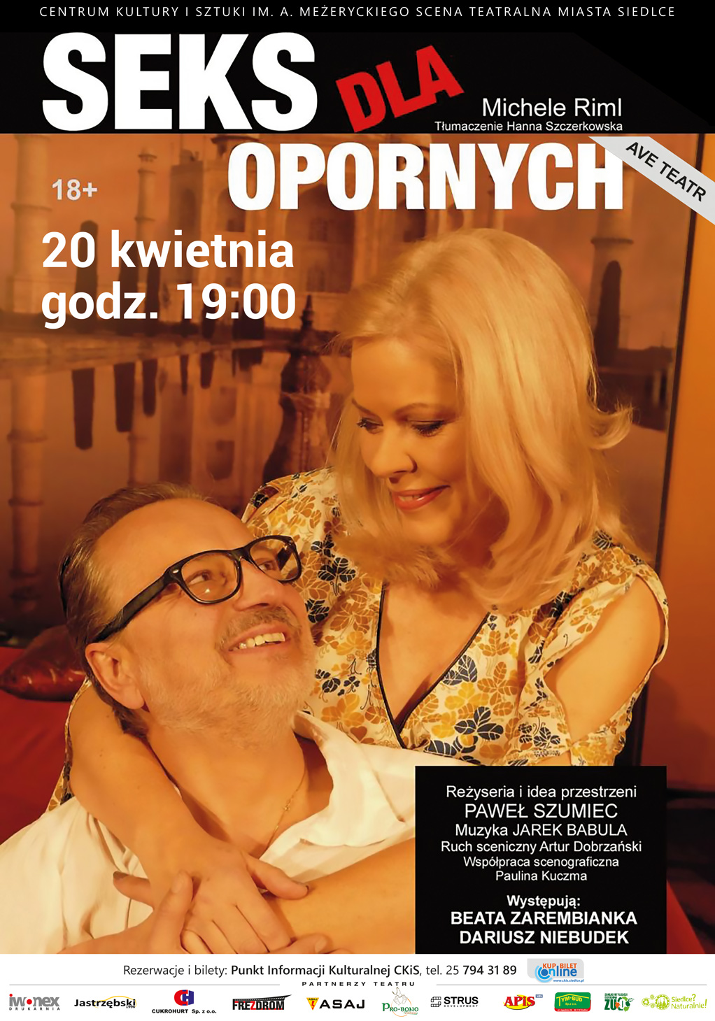 W najbliższą sobotę, 20 kwietnia o godz. 19:00 na Scenie Teatralnej Miasta Siedlce będzie można zobaczyć spektakl pt. "Seks dla opornych".