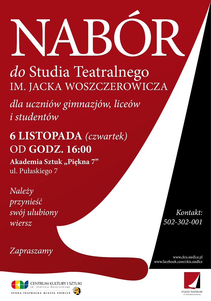 Dołącz do Studia Teatralnego im. Jacka Woszczerowicza!