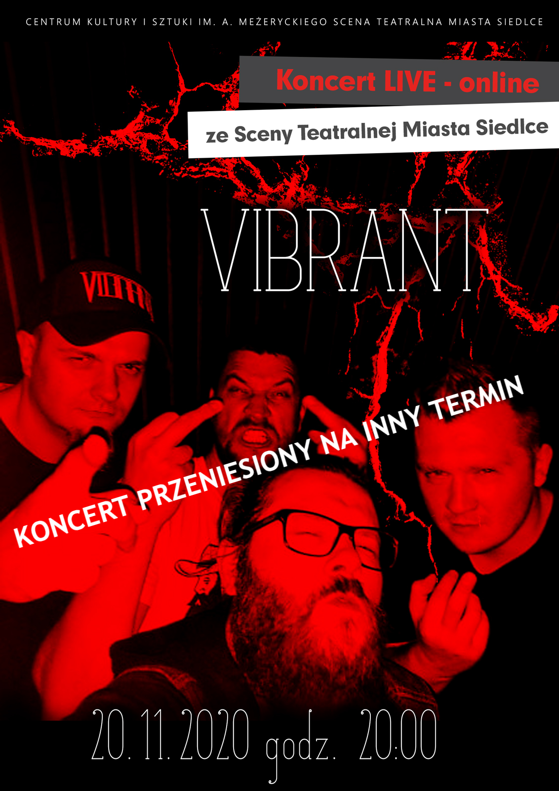 Koncert LIVE zespołu VIBRANT przeniesiony na inny termin